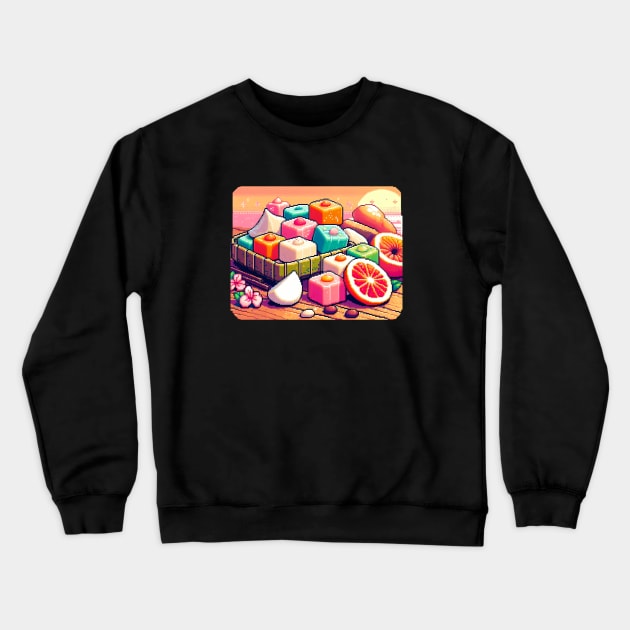 Mochi Kawaii Sunset Fruit Flower Candy Gift Crewneck Sweatshirt by Flowering Away